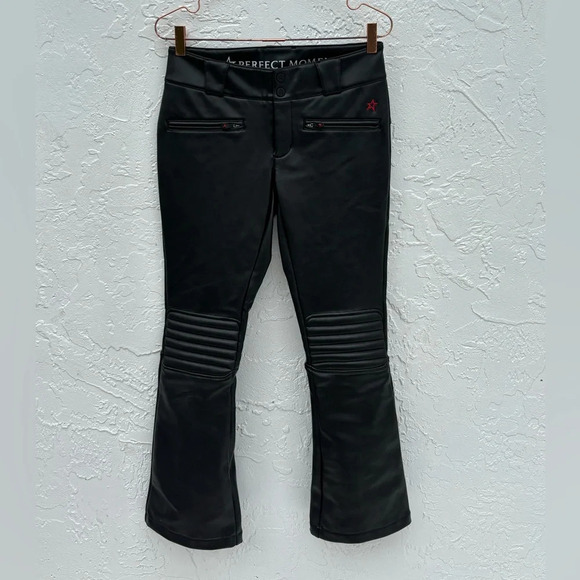 Perfect Moment Aurora Ski pants faux leather black waterproof SZ SMALL - Picture 1 of 16